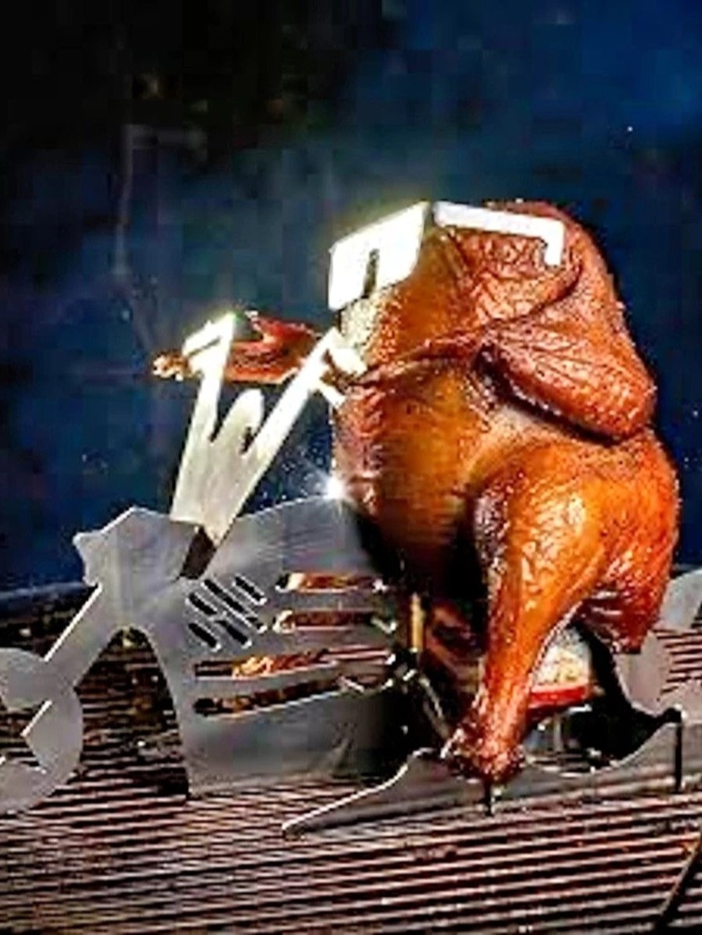 Motorcycle Beer Can Chicken Roaster